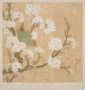 Huang_Jucai_-_Parrot_and_insect_among_pear_blossoms_-_Google_Art_Project